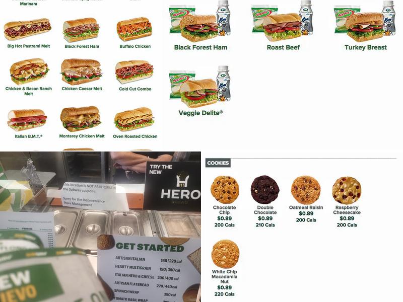 Subway Menu