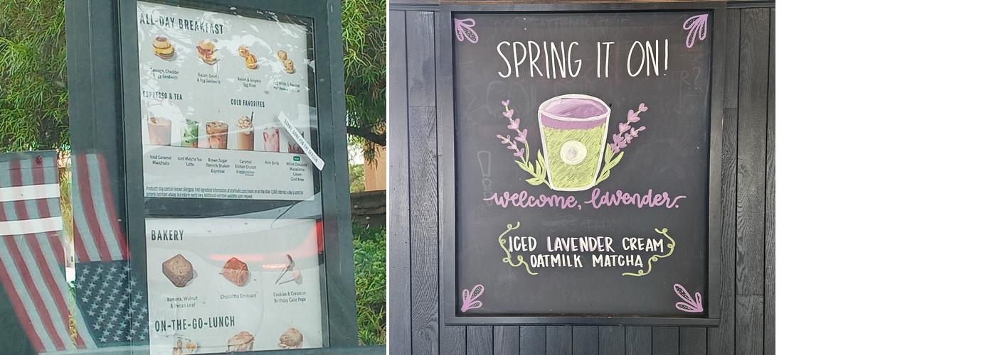 Starbucks Coffee Company Menu