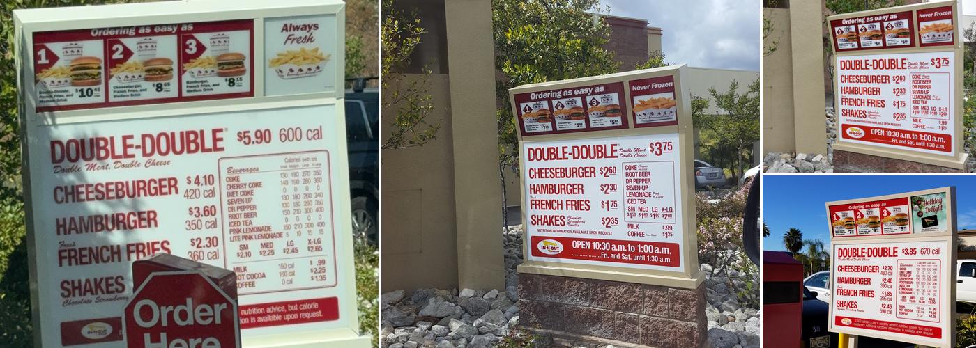 In-N-Out Burger Menu