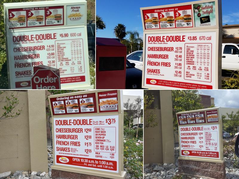 In-N-Out Burger Menu