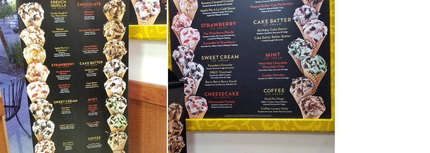 Cold Stone Creamery Menu