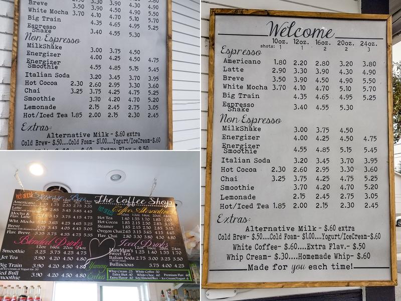 The Coffee Shop Menu