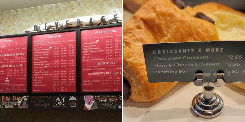 Starbucks Coffee Company Menu