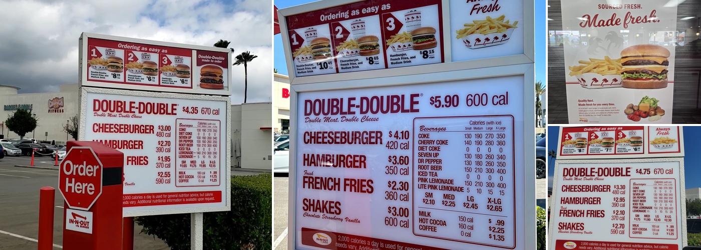 In-N-Out Burger Menu