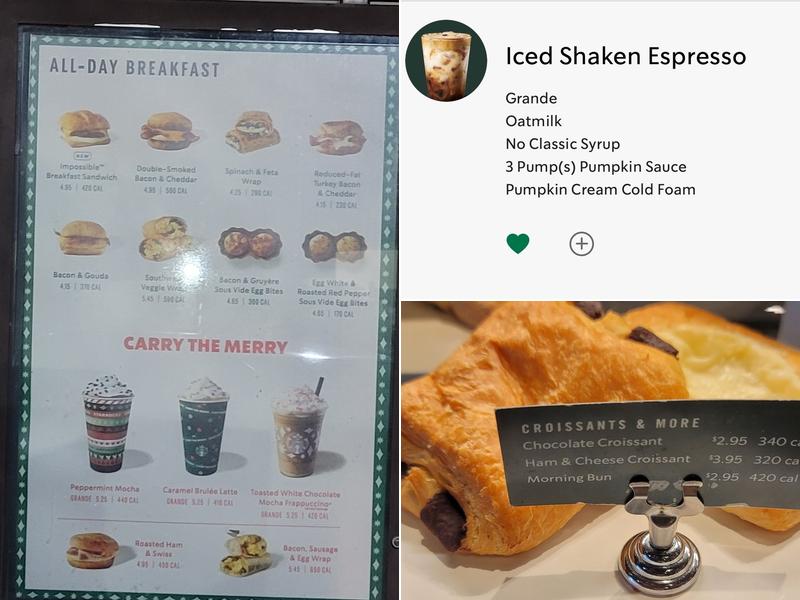 Starbucks Coffee Company Menu
