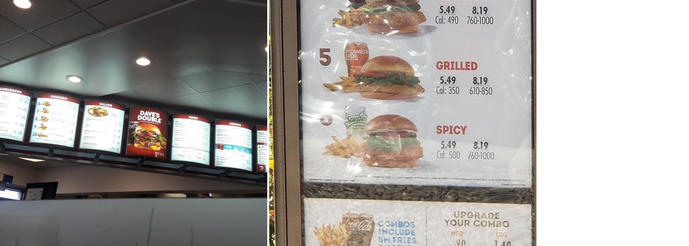 Wendy's Menu