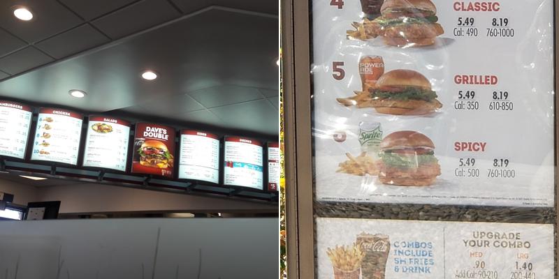 Wendy's Menu