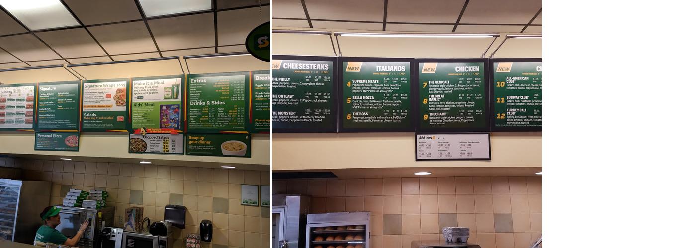Subway Menu