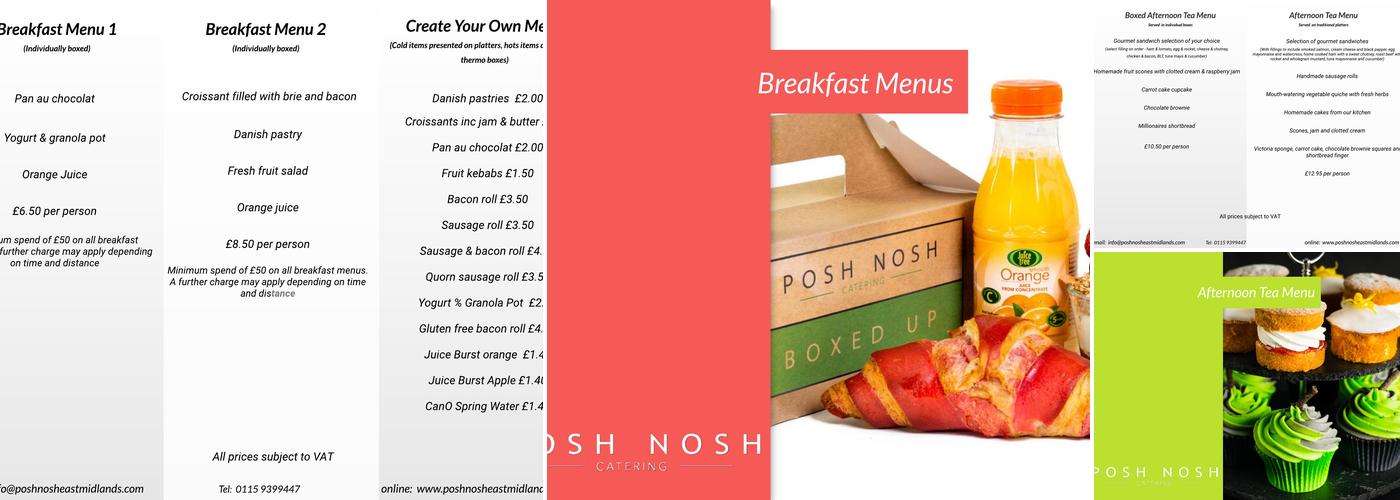 Posh Nosh (East Midlands) Ltd Menu