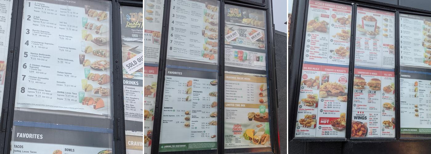 KFC Menu