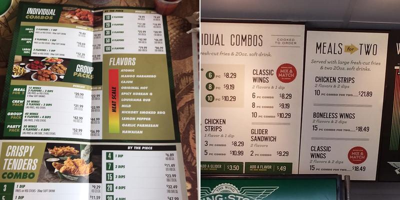 Wingstop Menu