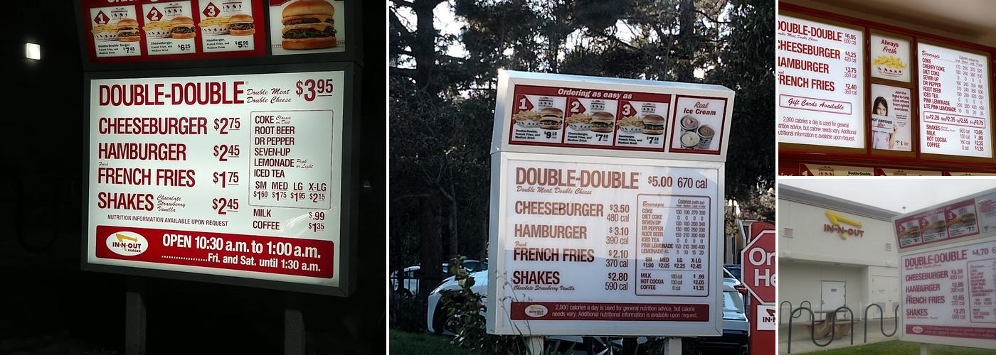 In-N-Out Burger Menu