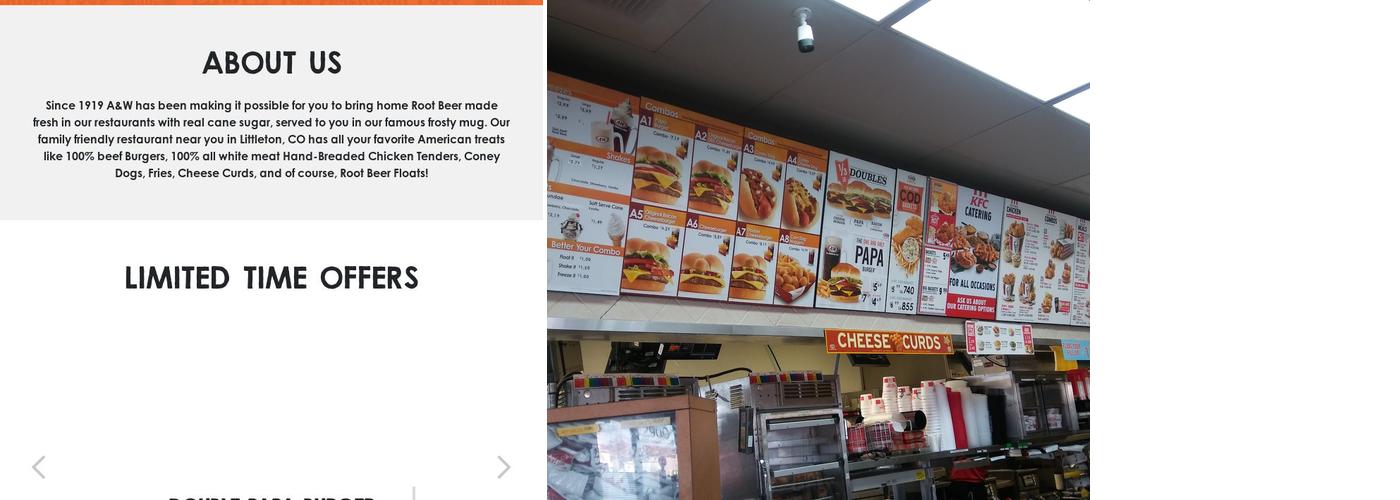 A&W Restaurant Menu