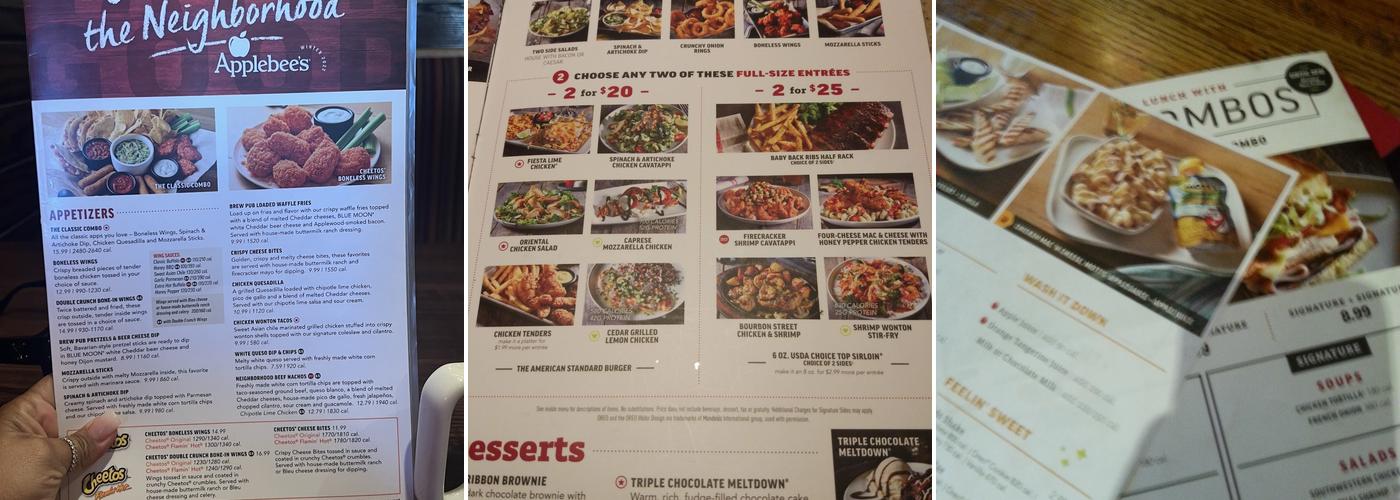 Applebee's Grill + Bar Menu