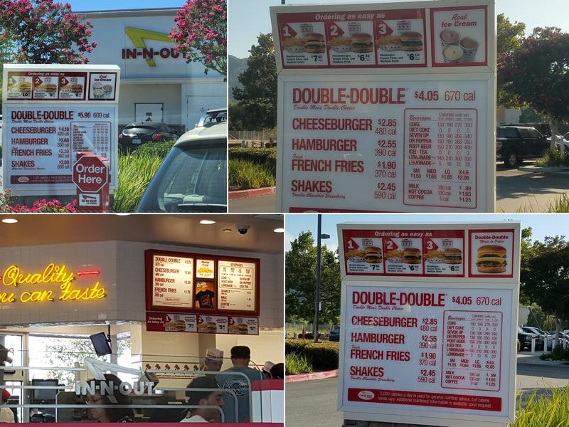 In-N-Out Burger Menu