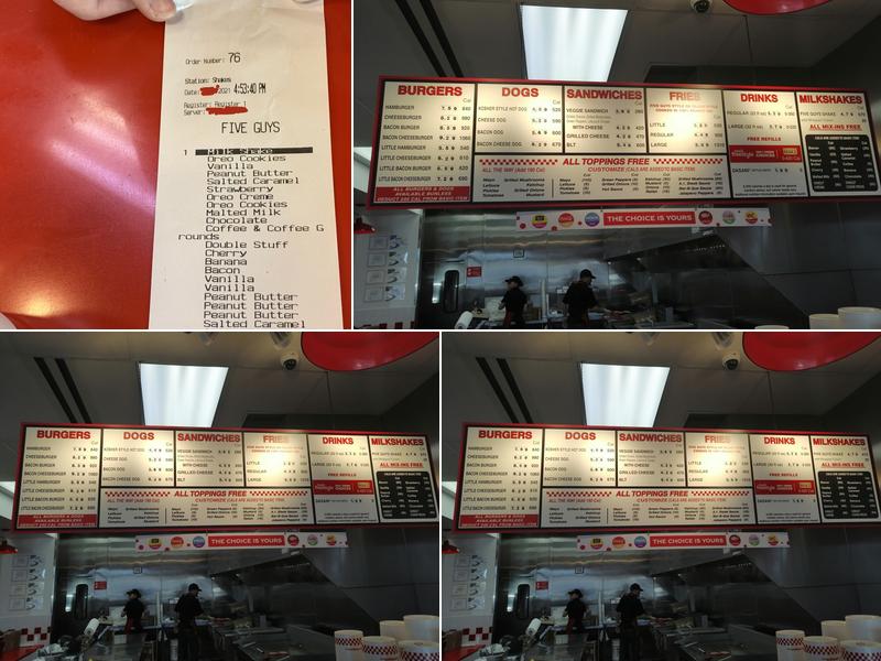 Five Guys Menu