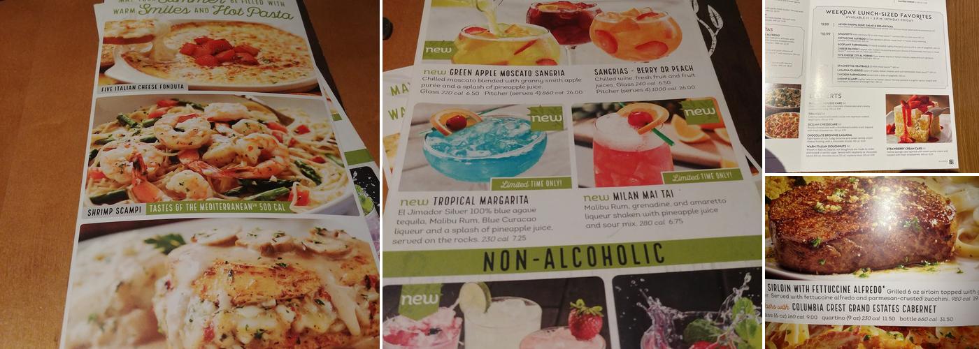 Olive Garden Italian Restaurant Menu