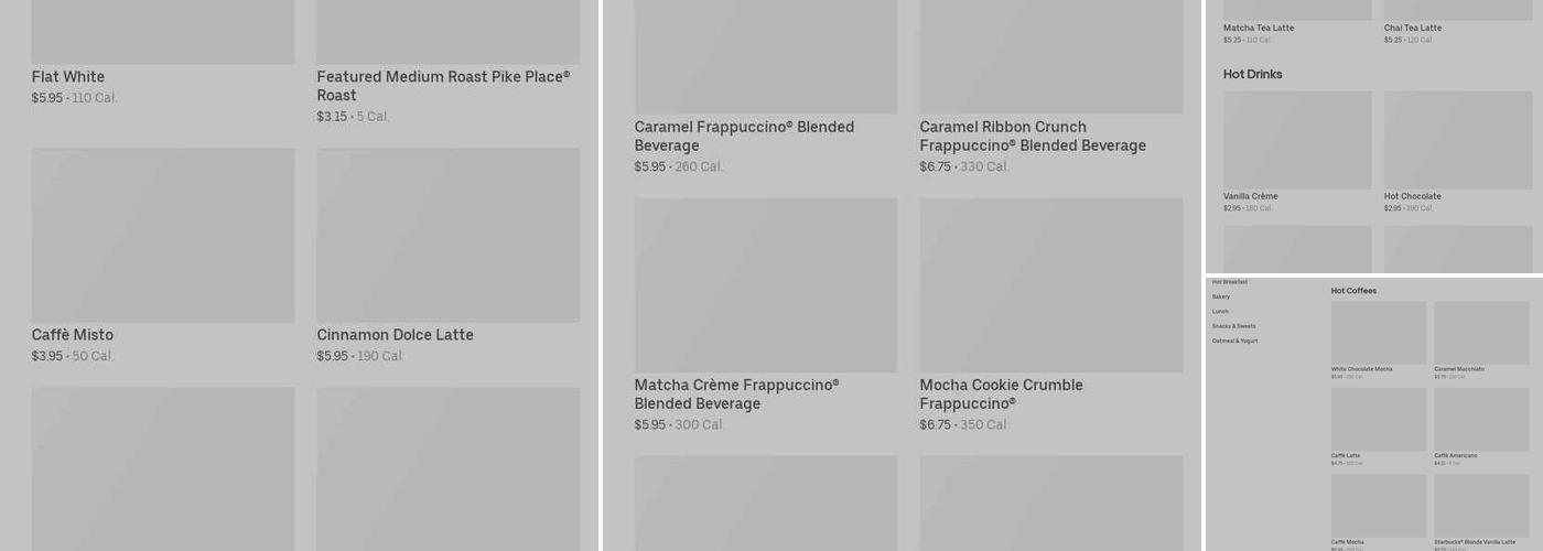 Starbucks Coffee Company Menu