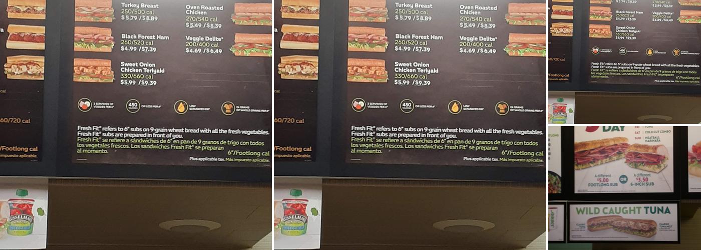 Subway Menu