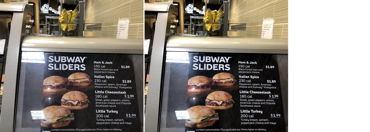 Subway Menu