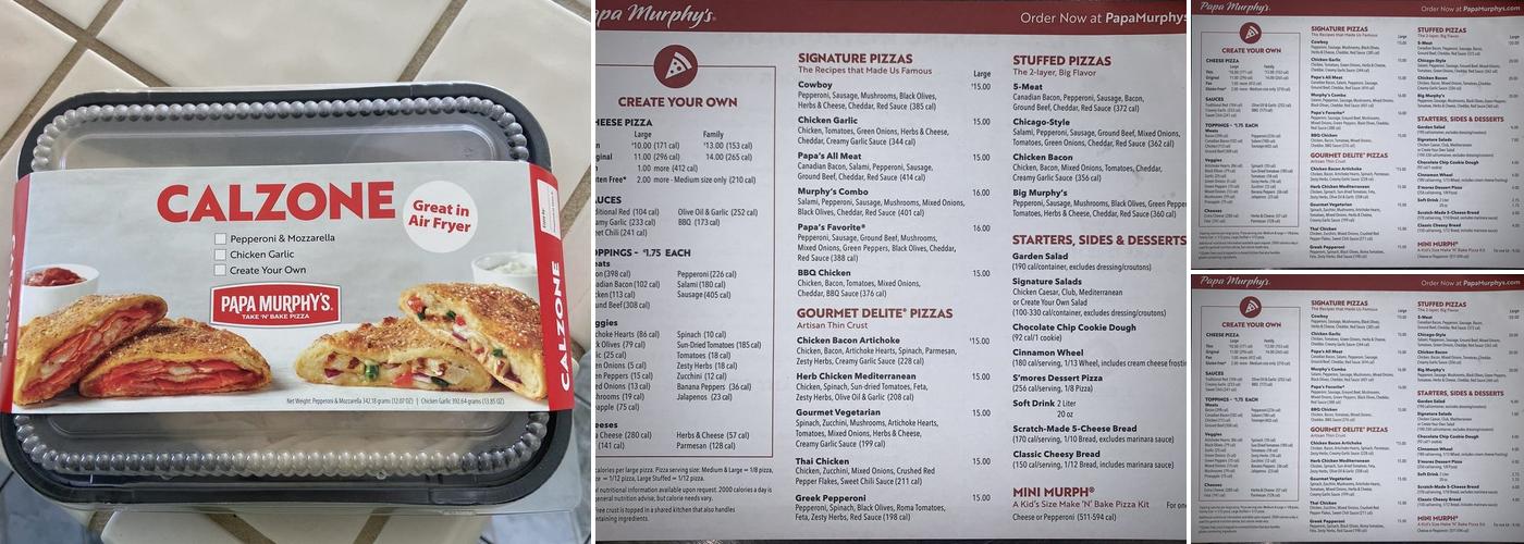 Papa Murphy's | Take 'N' Bake Pizza Menu