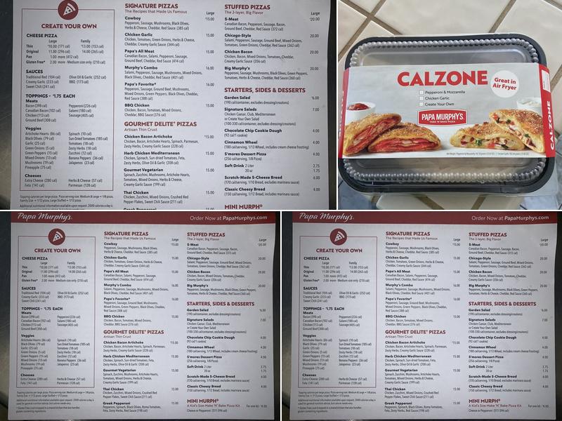 Papa Murphy's | Take 'N' Bake Pizza Menu