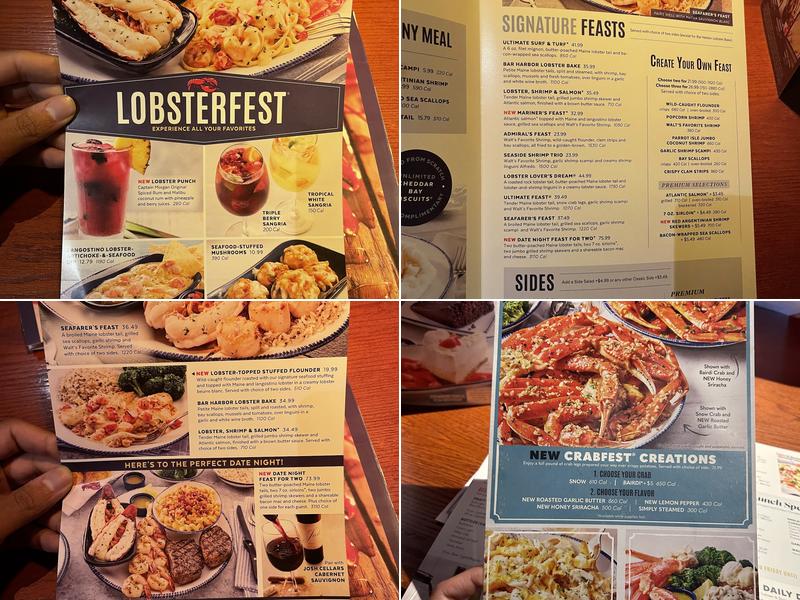 Red Lobster Menu