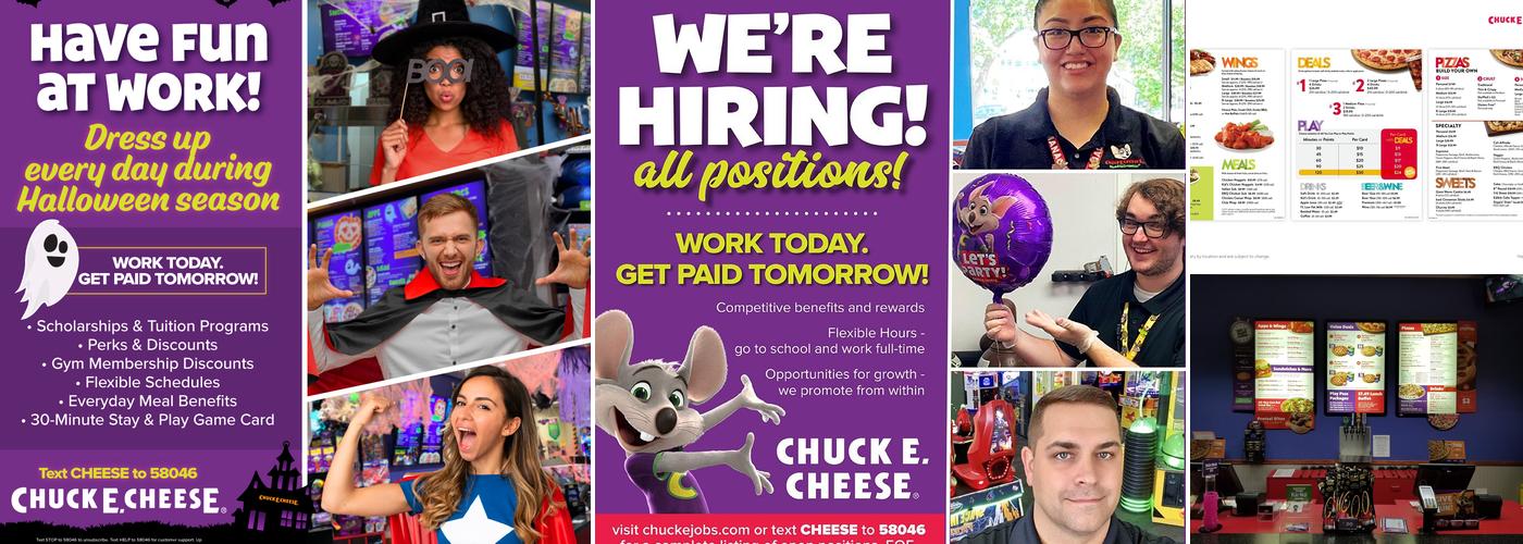 Chuck E. Cheese Menu