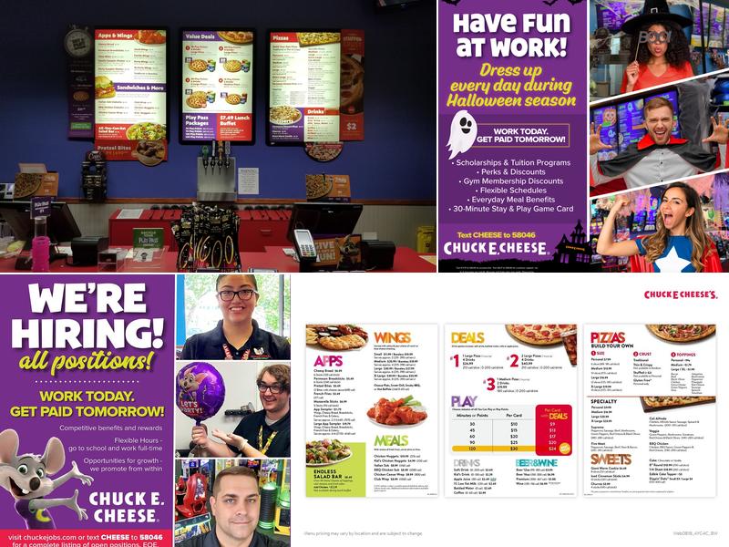 Chuck E. Cheese Menu