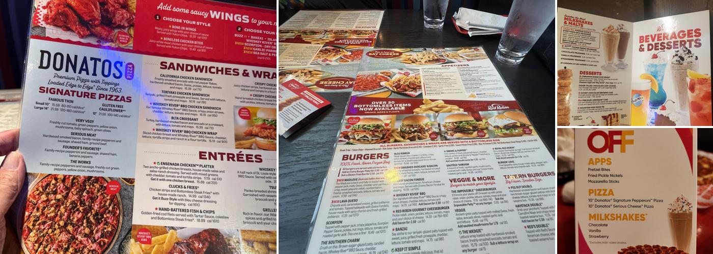 Red Robin Gourmet Burgers and Brews Menu
