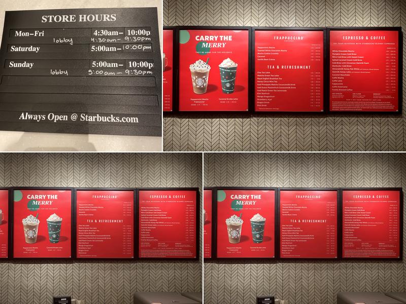 Starbucks Coffee Company Menu