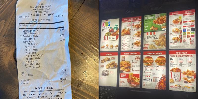 KFC Menu