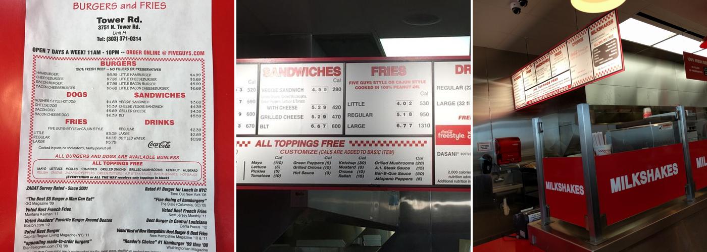 Five Guys Menu