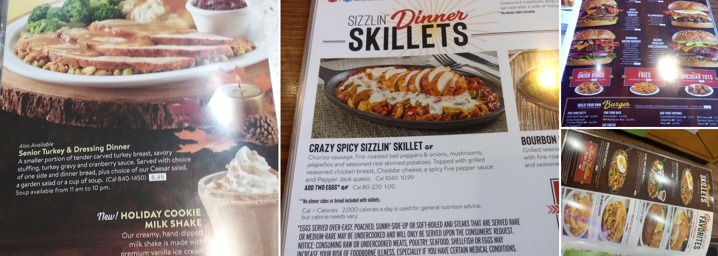 Denny's Restaurant Menu