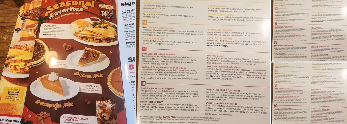 Denny's Restaurant Menu