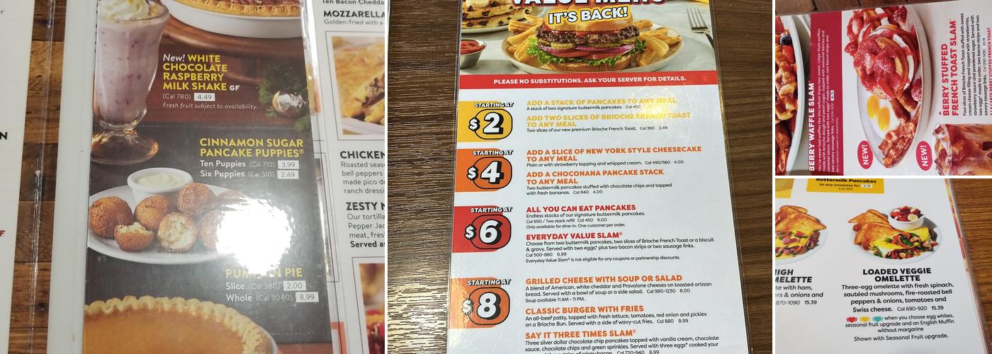 Denny's Restaurant Menu