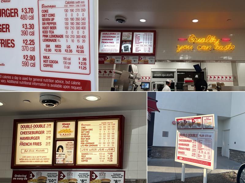 In-N-Out Burger Menu