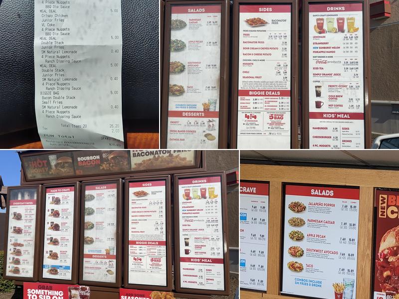 Wendy's Menu