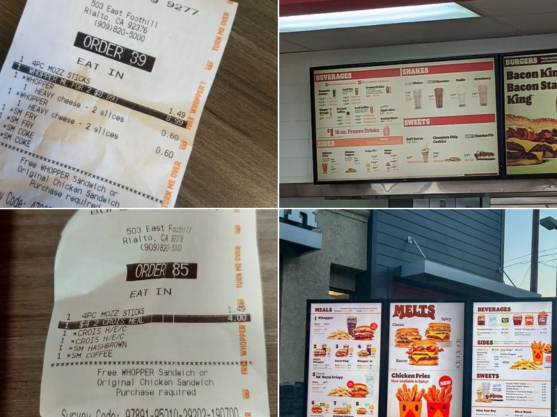 Burger King Menu