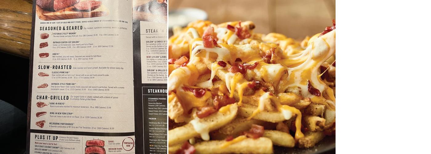 Outback Steakhouse Menu