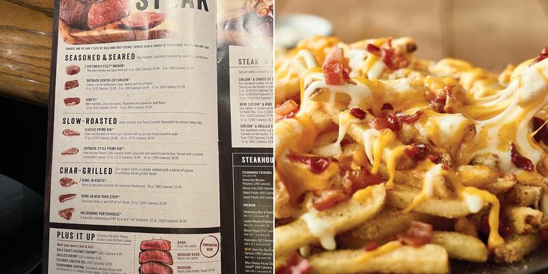 Outback Steakhouse Menu