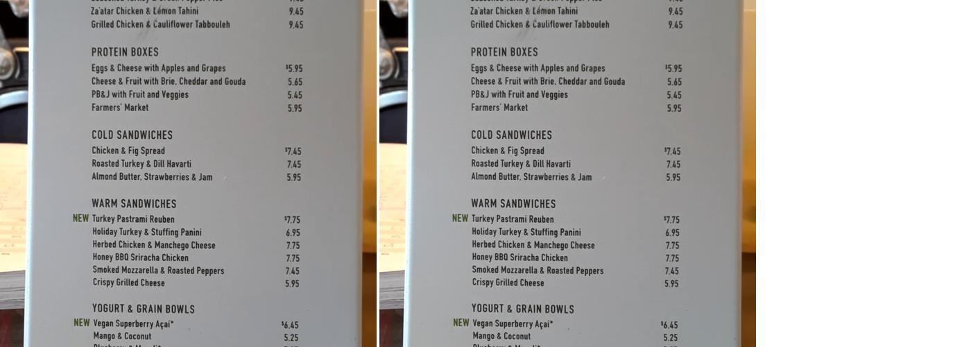 Starbucks Menu