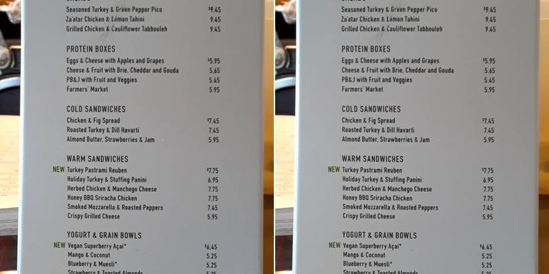 Starbucks Menu