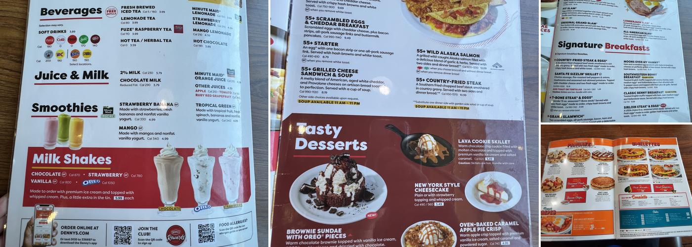 Denny's Restaurant Menu