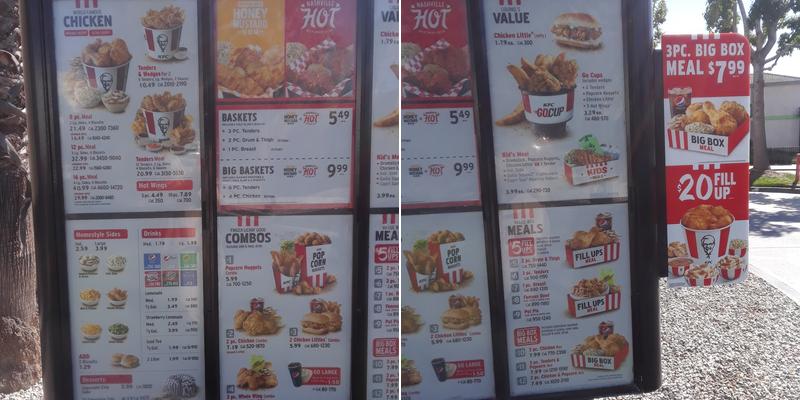 KFC Menu