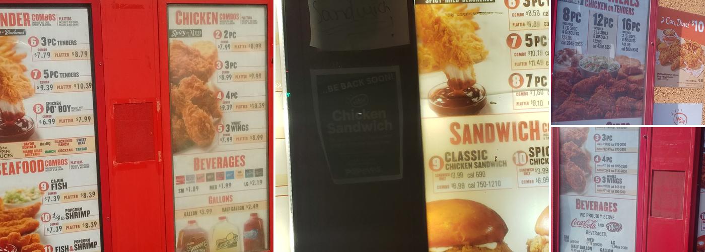 Popeyes Louisiana Kitchen Menu