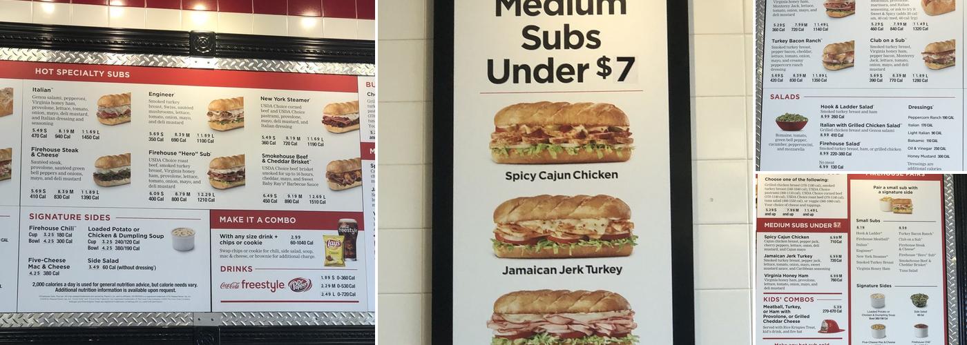 Firehouse Subs Eagle\'s Nest Menu