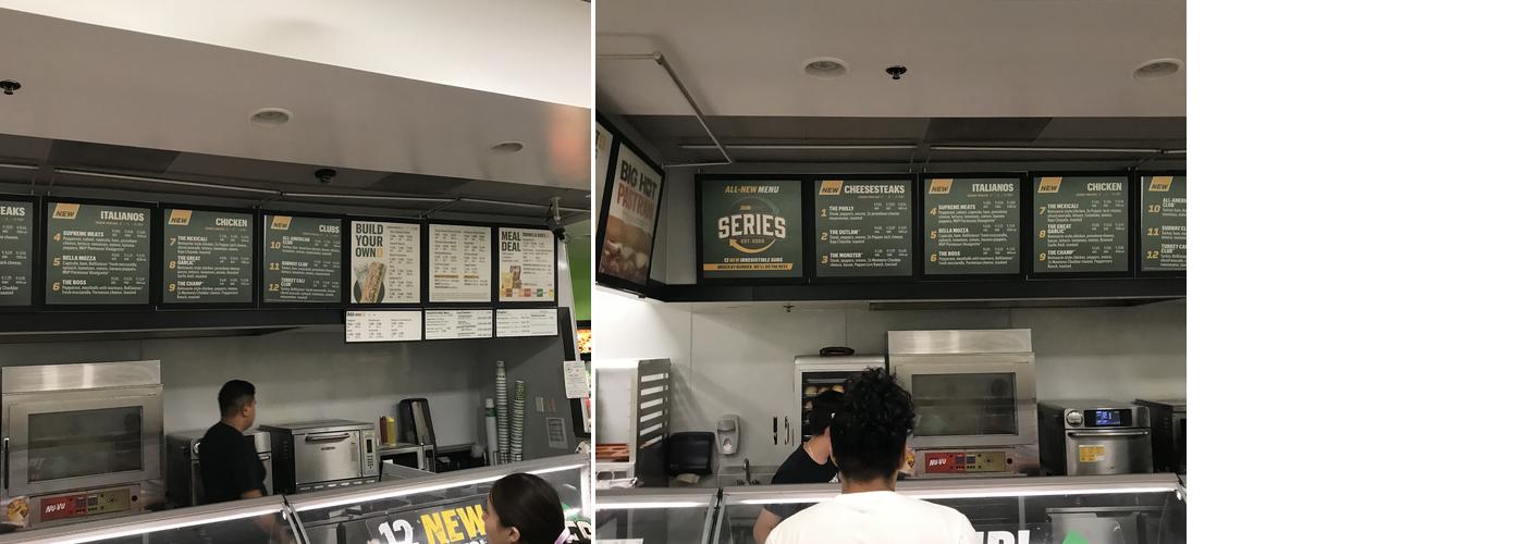 Subway Menu