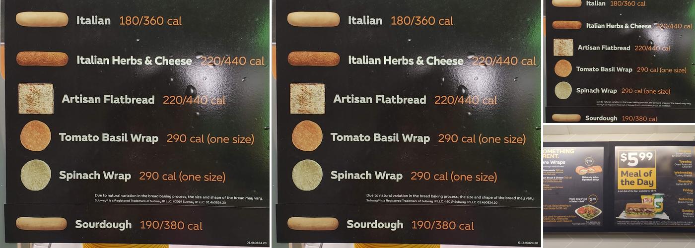 Subway Menu