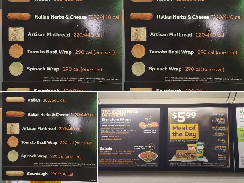 Subway Menu